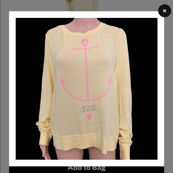 Wildfox Beach Sweater Yellow - My yacht or yours - M - Picture 3 of 4